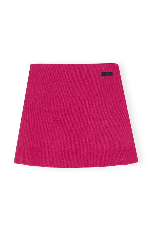 Twill Wool Suiting Mini Skirt