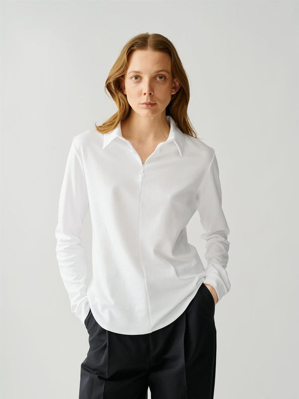 Cotton Jersey Zip Shirt