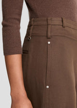Cotton Utility Double-Waist Wide-Leg Pant