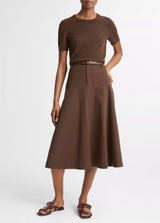 Stretch-Cotton Twill Utility Full Skirt