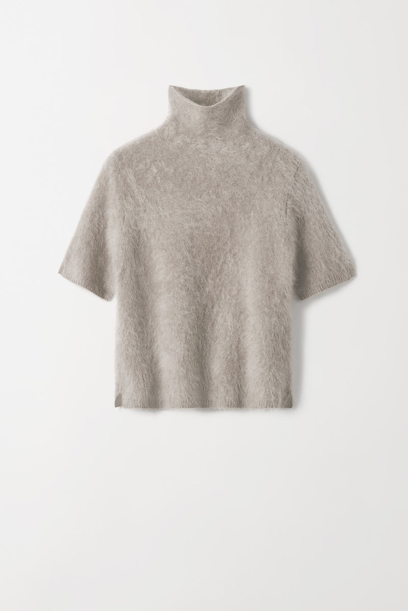 Brushed Short Sleeve Turtleneck