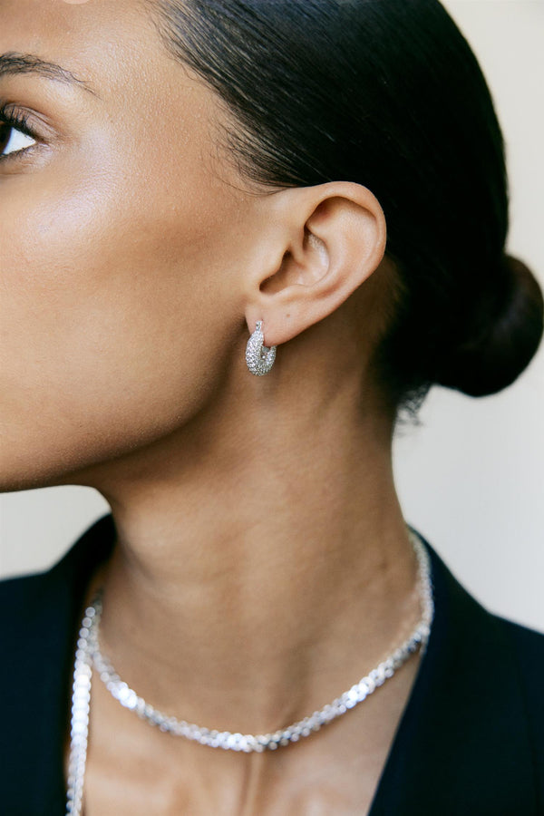 Tiny Diamond Hoops