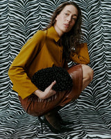 Pearly Velvet Clutch