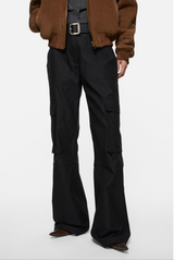 COTTON SATIN CARGO TROUSERS
