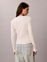 Slim Ribbed Cotton Henley Top