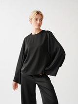 Satin Bell Sleeve Blouse