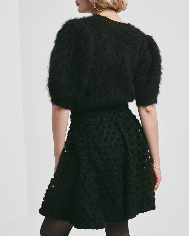 Hairy Knit Puffed Jacket