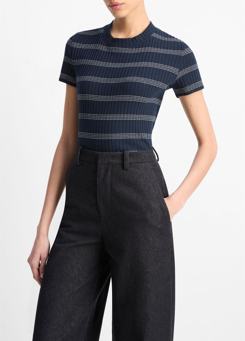 Striped Short Sleeve Crewneck