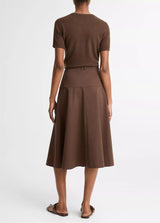 Stretch-Cotton Twill Utility Full Skirt