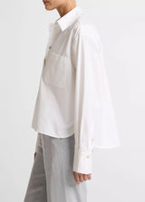 Cotton Cropped Button-Front Shirt