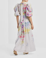 Dotted Georgette Tieback Gown