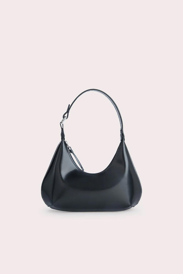 Baby Amber Black Semi Patent Leather