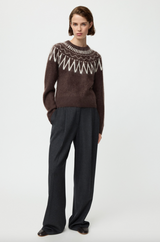 Brushed fair Isle crewneck