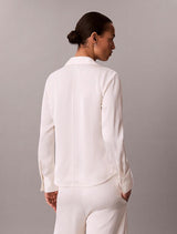 HAMMERED SATIN FITTED SHIRT