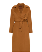 Wool, cashmere and silk long wrap coat