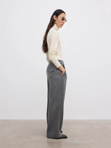 Elastic wool trousers