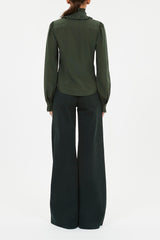 Catroux Silk Long Sleeve Button Front Blouse