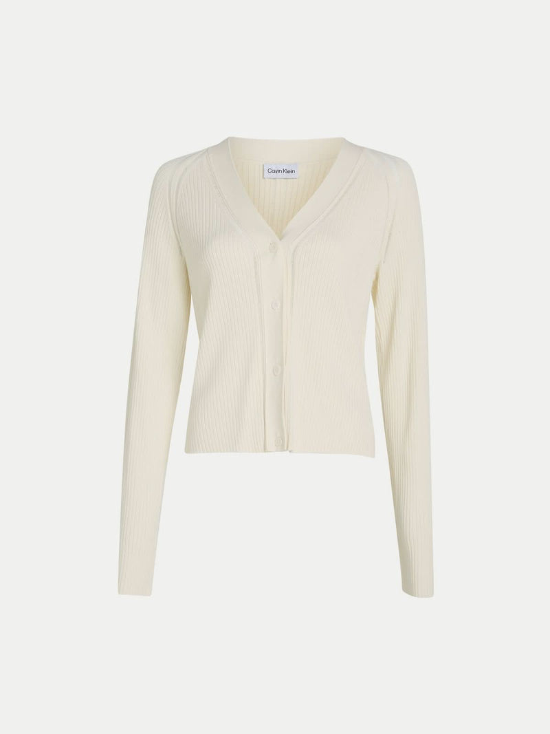 RIB RAGLAN CARDIGAN