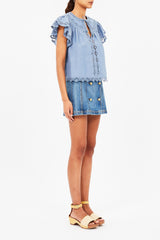 Effie Flutter Sleeve Top