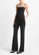 HIGH WAIST SLIM FLARE BELTED PANT