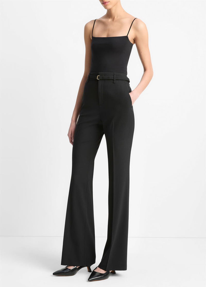 HIGH WAIST SLIM FLARE BELTED PANT