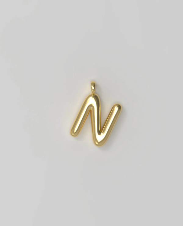 Letter Charm Small Plated N