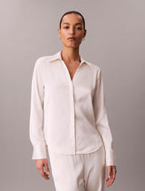 HAMMERED SATIN FITTED SHIRT