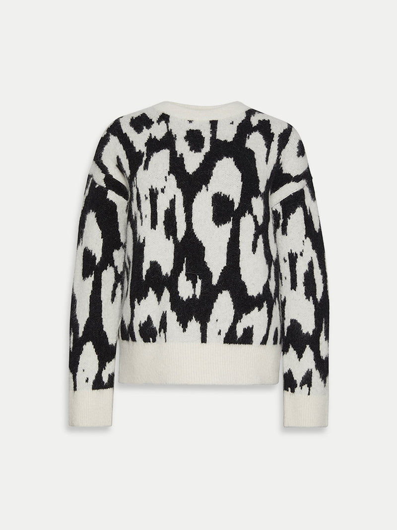 BRUSHED HAIRY AOP/PRINT SWEATER