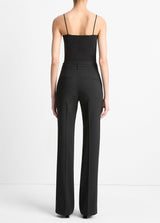 HIGH WAIST SLIM FLARE BELTED PANT