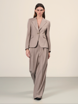 PINSTRIPE WOOL WIDE TROUSERS
