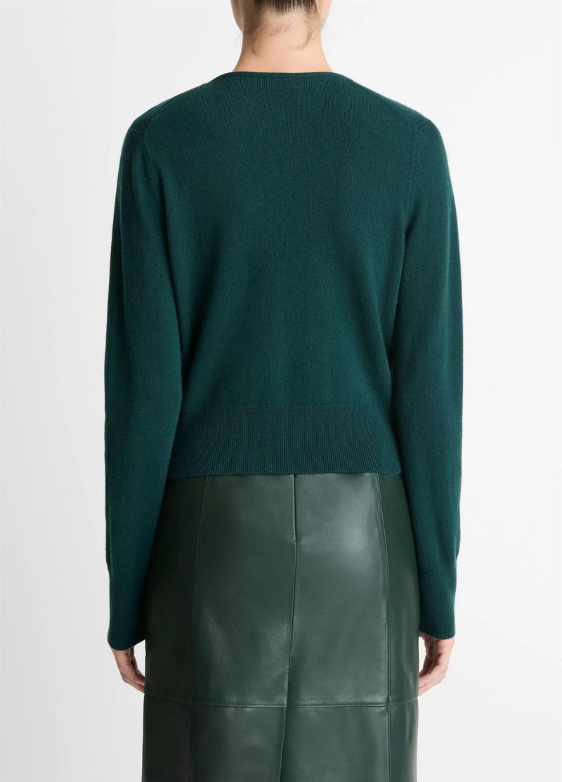 Satin-Trim Wool & Cashmere-Blend Cardigan