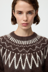 Brushed fair Isle crewneck