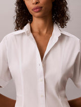 Cotton Poplin Mini Shirt Dress