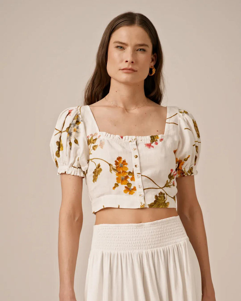 Linen Cropped Top