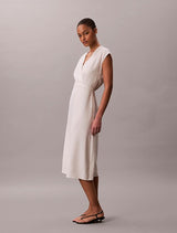 TENCEL LINEN SS MIDI DRESS