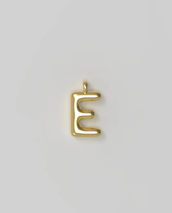 Letter Charm Small Plated E