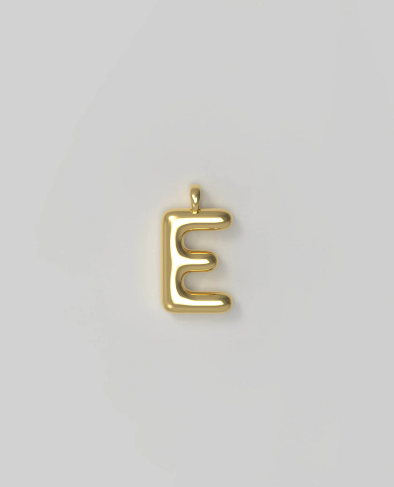 Letter Charm Small Plated E