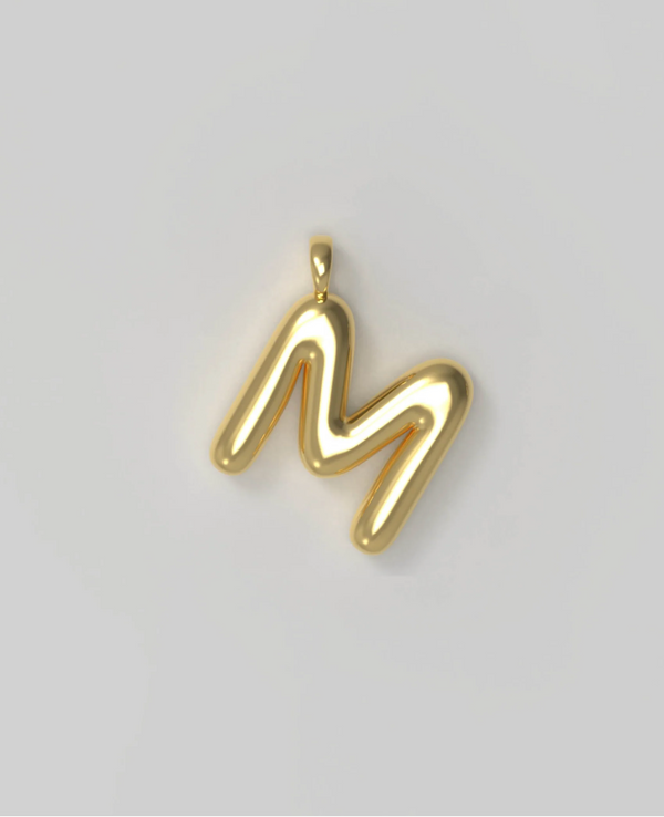 Letter Charms Large Plated M