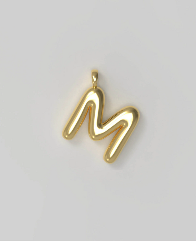 Letter Charms Large Plated M