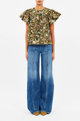 Perline Flutter Sleeve Blouse