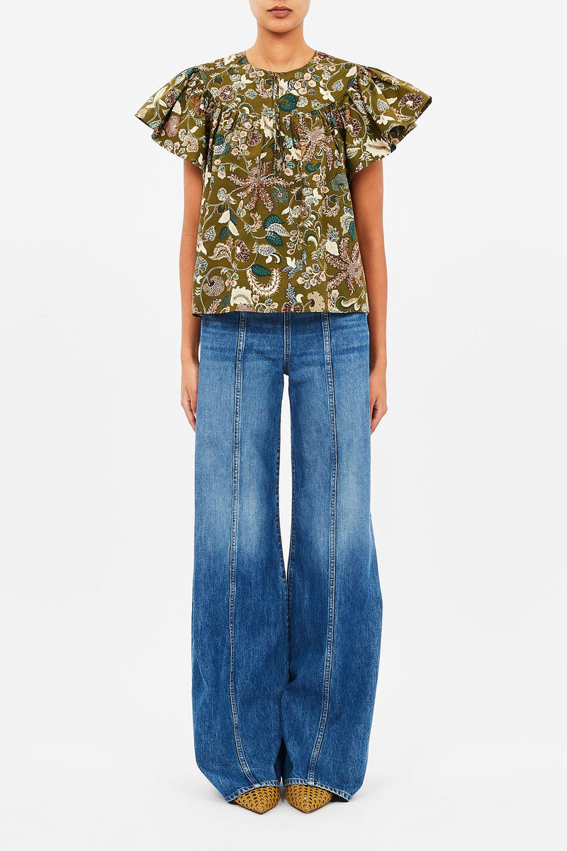 Perline Flutter Sleeve Blouse