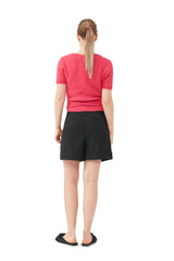 Brushed Alpaca Wrap Blouse