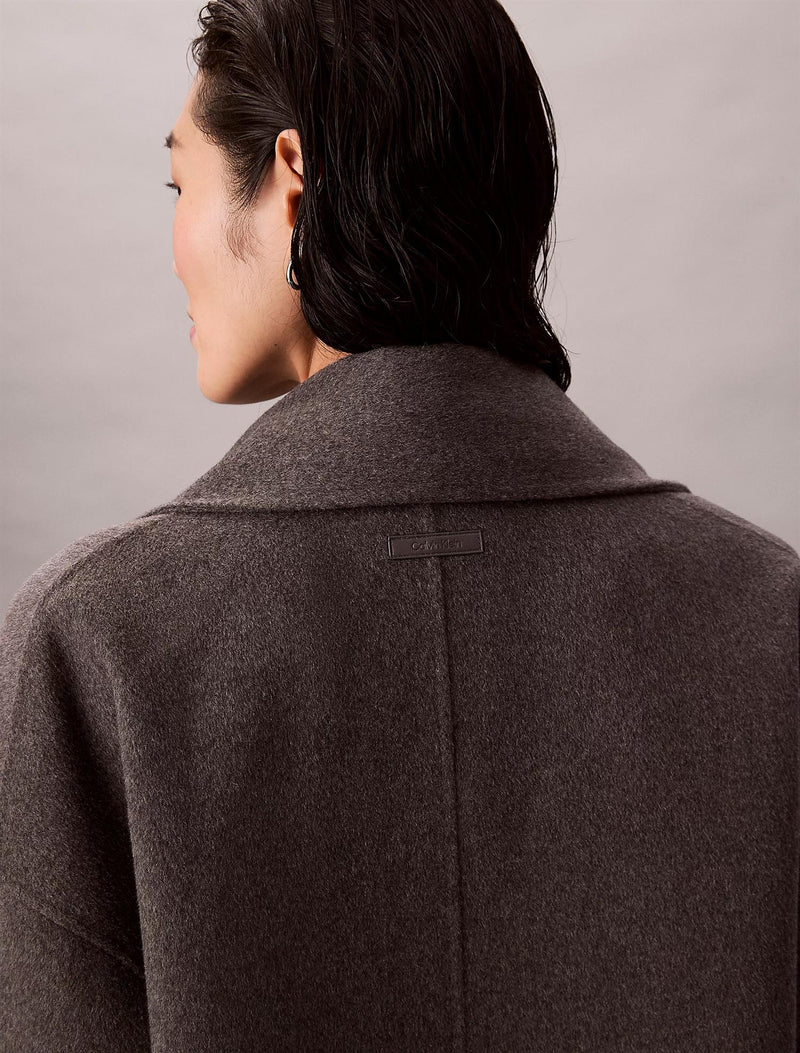Heathered Wool Scarf Coat