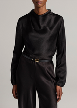 Draped Cowl-Neck Top