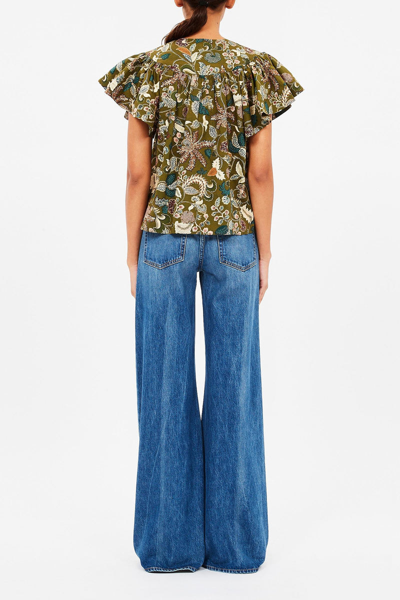 Perline Flutter Sleeve Blouse