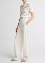 Joan Linen-Blend High-Rise Pull-On Pant