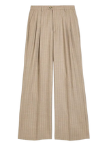 PINSTRIPE WOOL WIDE TROUSERS