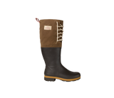 Amundsen Field Mucks Waxed Cotton i tan/brown, sett fra siden med vokset bomullsmansjett, snøring og gummisåle