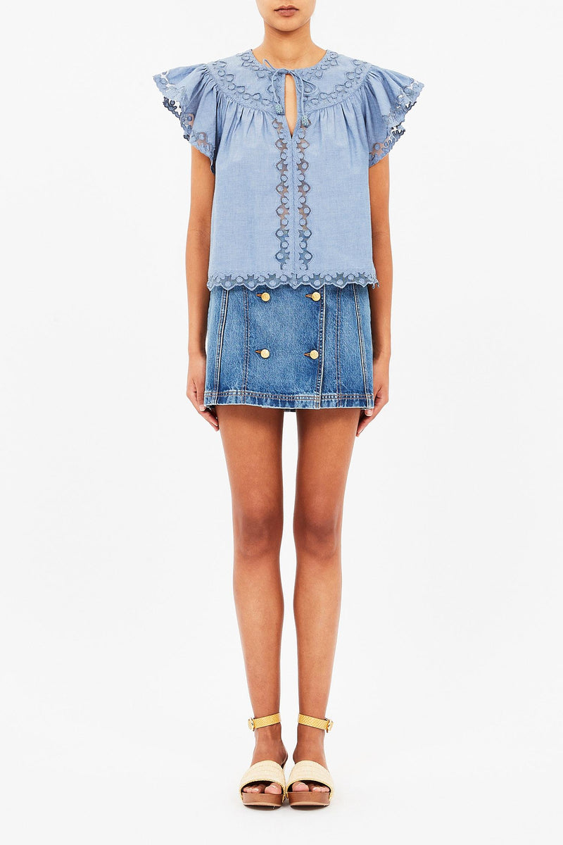 Effie Flutter Sleeve Top
