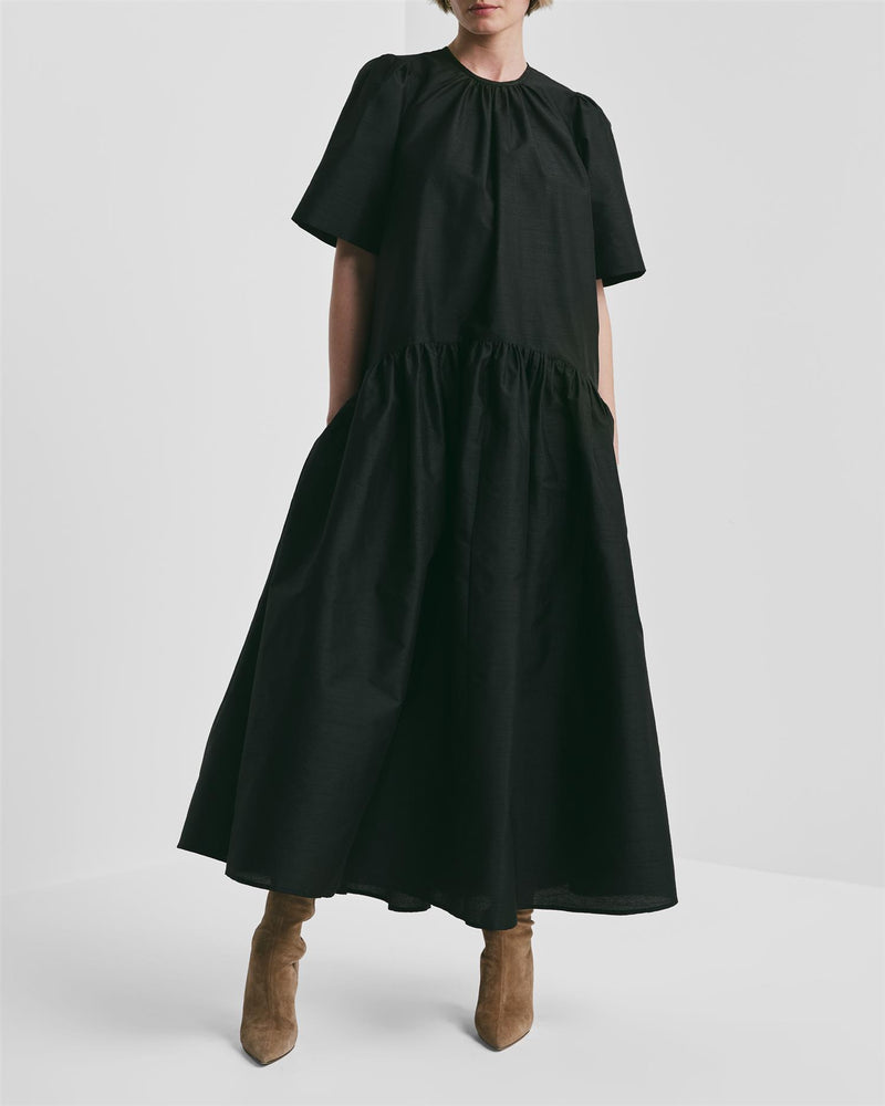 Taffeta Belt Dress